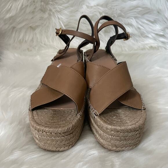 Rag & Bone Sandals Womens EU 41 US 11 Tan Hera Leather Platform Wedge Espadrille - Picture 5 of 13
